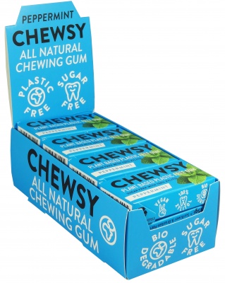 Chewsy Sugar Free Peppermint Chewing Gum 15g (Pack of 12)