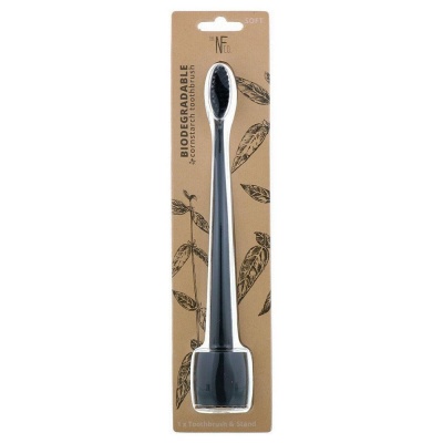 NFco Pirate Black Bio Toothbrush & Stand