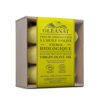 Oleanat Soap Bar Trio with Organic Virgin Olive Oil (3x150g)