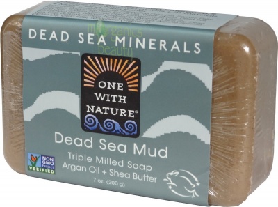One With Nature Dead Sea Mineral Mud Soap with Argan Oil & Shea Butter (Fragrance Free) 200g