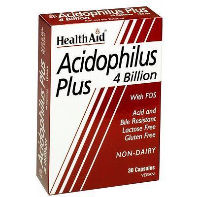 HealthAid Acidophilus Plus 4 Billion 30 Vegetarian Capsules