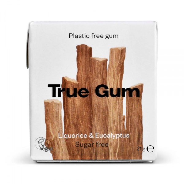 True Gum Plastic Free Chewing Gum - Liquorice & Eucalyptus 21g