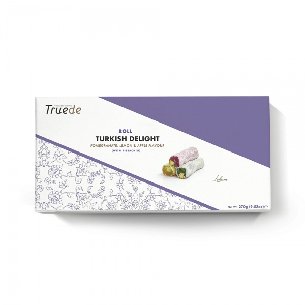 Truede Turkish Delight Roll with Pistachio (Pomegranate, Lemon & Apple Flavour) 270g