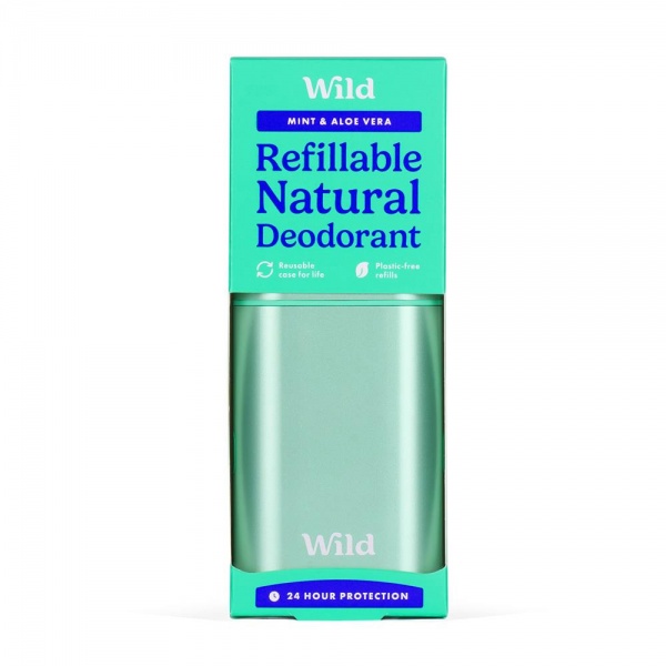 Wild Refillable Natural Deodorant - Mens Mint & Aleo Vera 40g